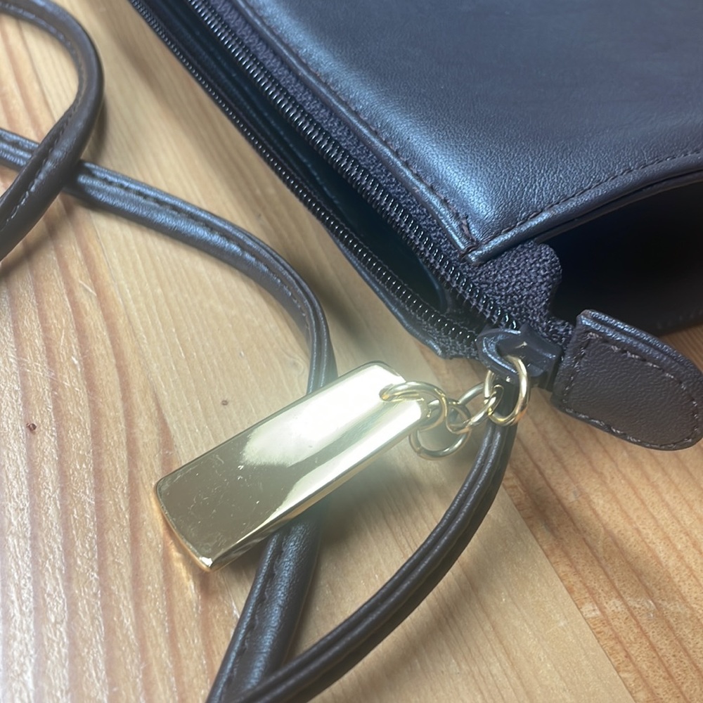Leather Dark Chocolate brown bag crossbody- NOT BLACK! 🤎🤎🤎 - Picture 4 of 12